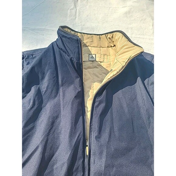 Rainforest Mens Size  XL Outdoor Wind Water Resistant Vest Reversible Blue Tan - Picture 2 of 8